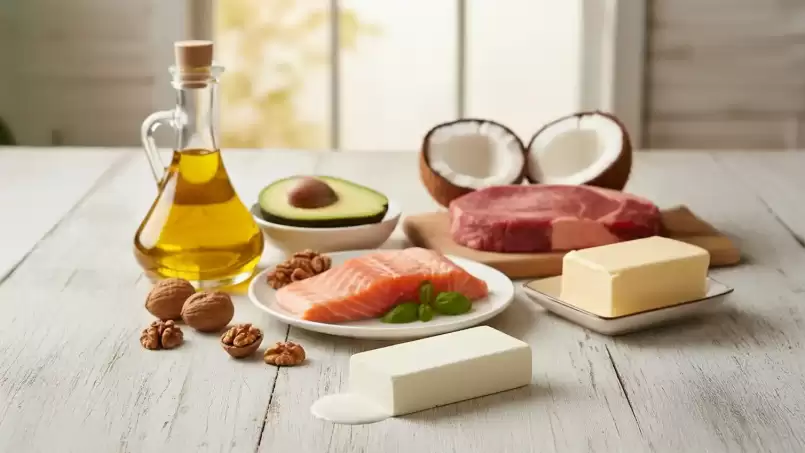 Druhy tuků: nasycené, mononenasycené, polynenasycené, hydrogenované.